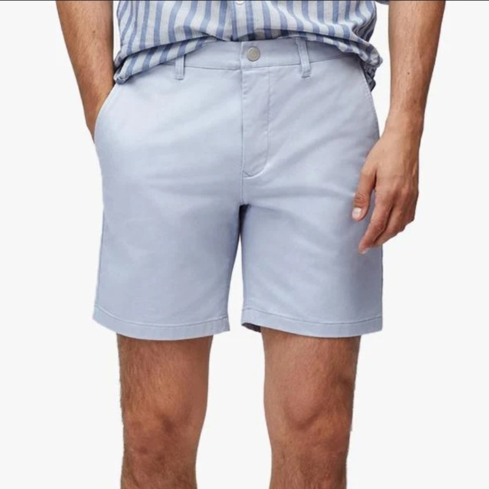 Bonobos Men's Stretch Washed Chino Short 9 Inch Light Blue Size 30"